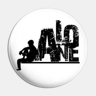 Alone guy siluet black and white Pin