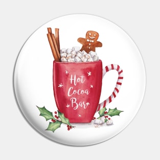 Hot cocoa bar sign. Christmas art. Pin