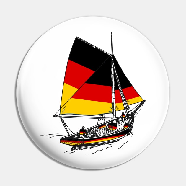 Vintage Germany Sailor Ship Sailing with Germany Team (German Unity Day) Pin by Mochabonk