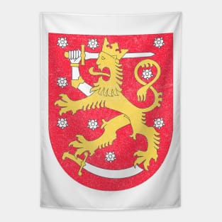 Finland Lion Coat Of Arms / Retro Faded Design Tapestry
