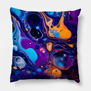 Cosmic Dance: An Abstract Universe of Color Pillow