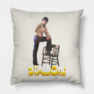 Slyvester Stallone \/\/\ 80s Retro Aesthetic Pillow