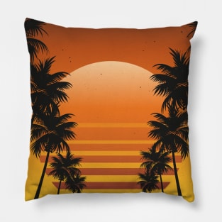 Mesmerizing Sunset Synthwave Pillow