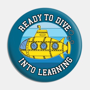 School Submarine Ready To Dive Into Learning Pin