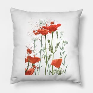 Poppies. Meadow Flowers. Pillow