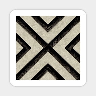 Black and White X and Diamond Pattern - Minimalist Design Magnet