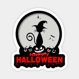 Halloween Witches Cat Pumpkin Head Moon Party Magnet