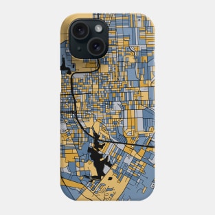 Baton Rouge Map Pattern in Blue & Gold Phone Case