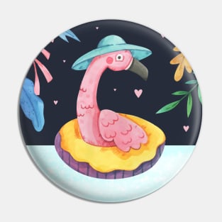 Summer Season Funny Flamingo Pin