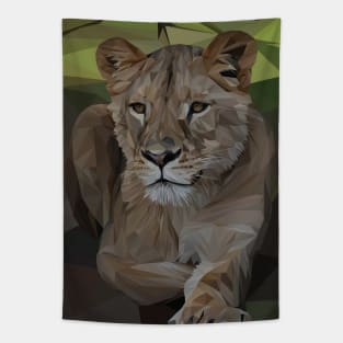 Geometrical Lioness Tapestry