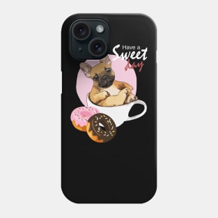 french bulldog coffee and donuts Phone Case