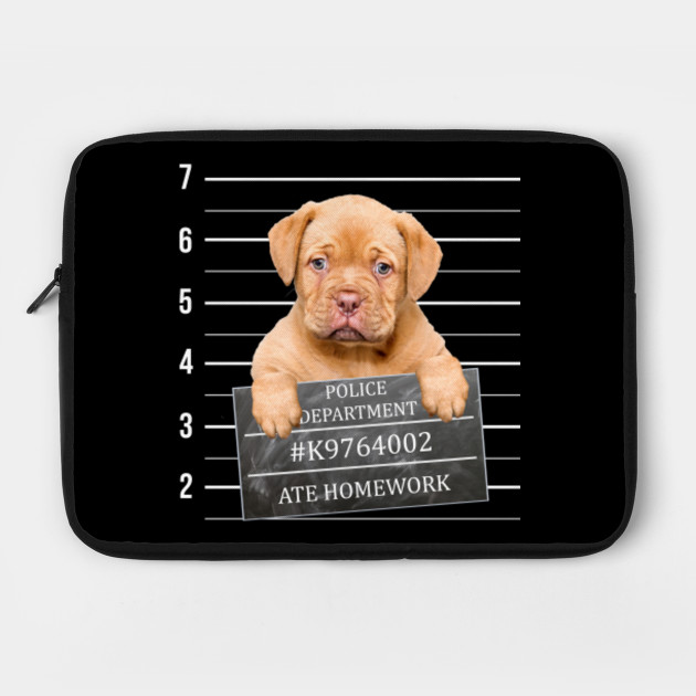 Cute Puppy Dog Mug Shot Graphic. Puppy Ate Homework.