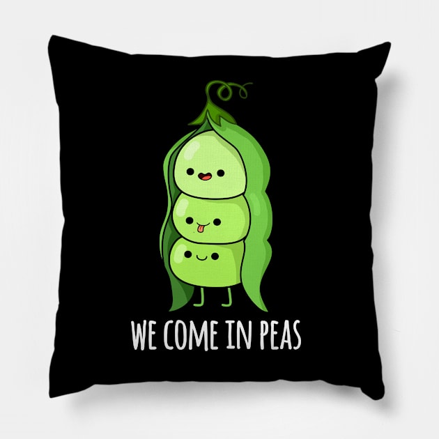 We Come In Peas Cute Pea Pun Pillow by punnybone