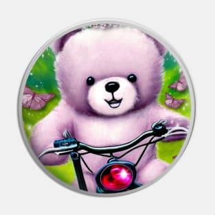 Bike Riding Teddy Bear Pin