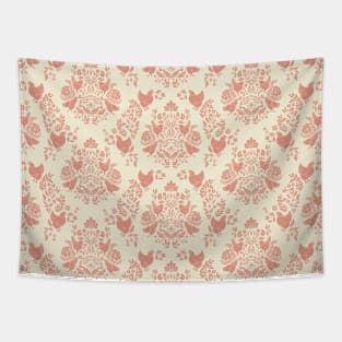 Damask Chickens Tapestry