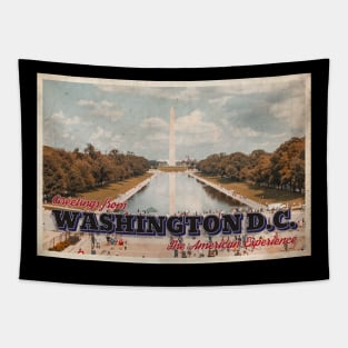 Greetings from Washington D.C. - Vintage-Style Postcard Design Tapestry