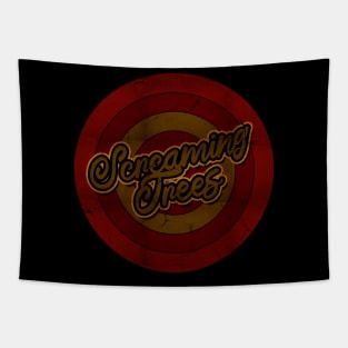 Circle Retro Screaming Trees Tapestry