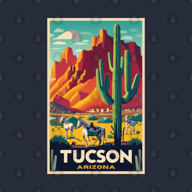 A Vintage Travel Art of Tucson - Arizona - US by goodoldvintage