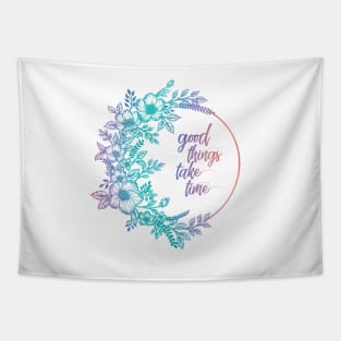 Colorful flower bunch with a quote Tapestry
