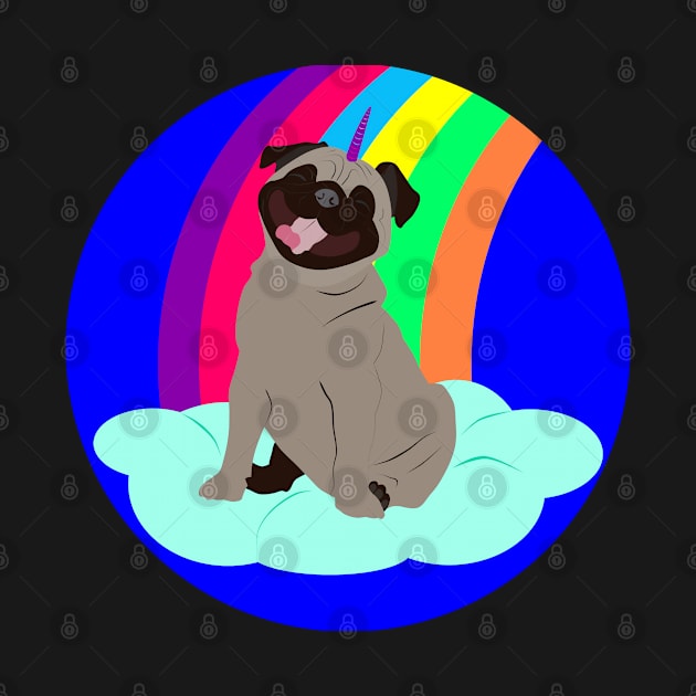 Pugicorn on a cloud by LittleAna