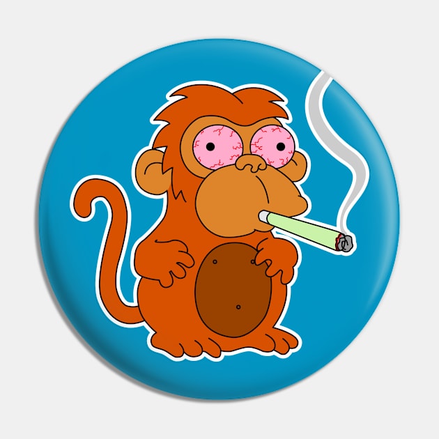 Smoking Monkey Pin by deancoledesign