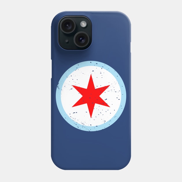 Retro Chicago Illinois City Flag // Vintage Chicago Grunge Emblem Phone Case by Now Boarding