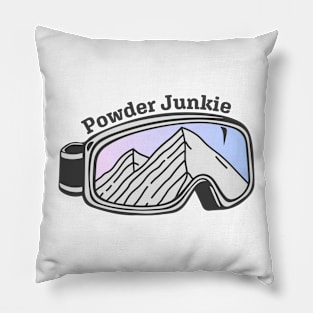 Sunset Mountain Ski Goggles | Powder Junkie Pillow