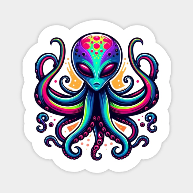 colorful octopus alien Magnet by AhmedPrints