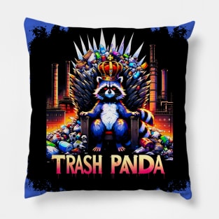 Crowned in Clutter: The Raccoon King's Throne Pillow