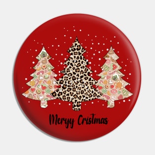 Leopard Trees Christmas Pin