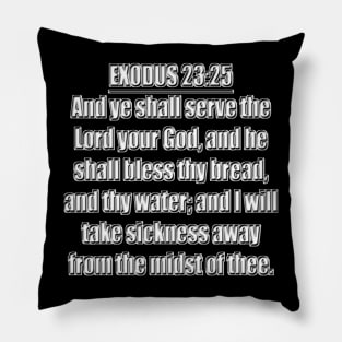 Bible Verse  Exodus 23:25 Pillow