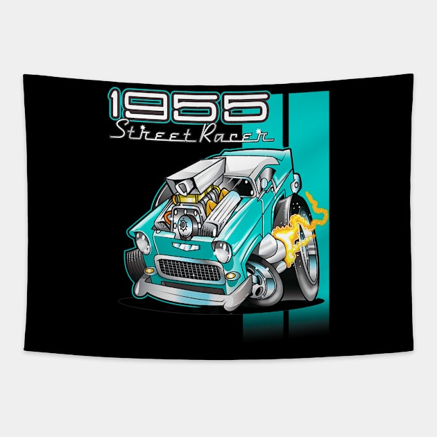 55 Chevy Hot Rod Tapestry by Nifty T Shirts