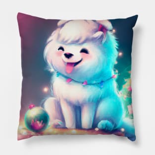 Cute Samoyed Drawing Pillow