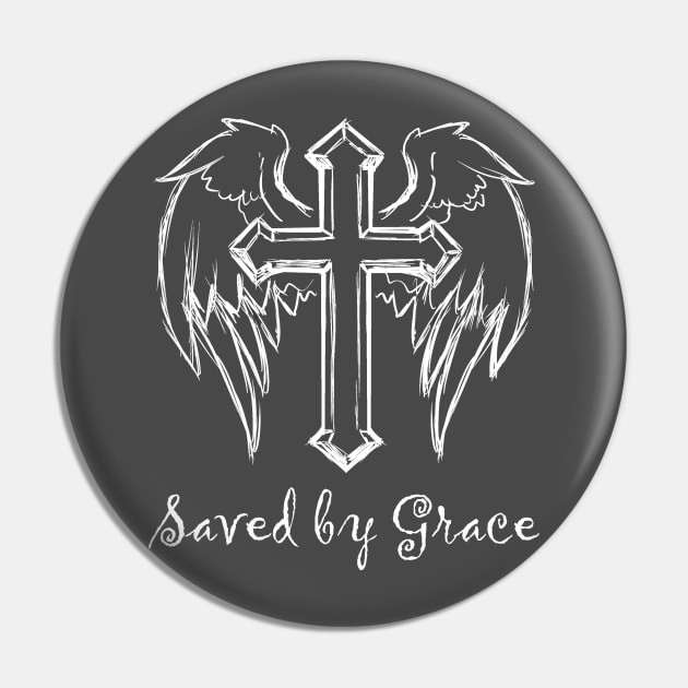 Saved by grace iron cross with wings Pin by 4krazydazys