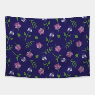 Pretty Blue Pink Purple and Lavender Floral Roses Tapestry