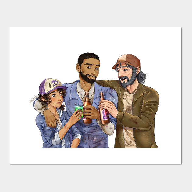 Lee, Kenny and Clementine toast - The Walking Dead - Posters and Art Prints  | TeePublic