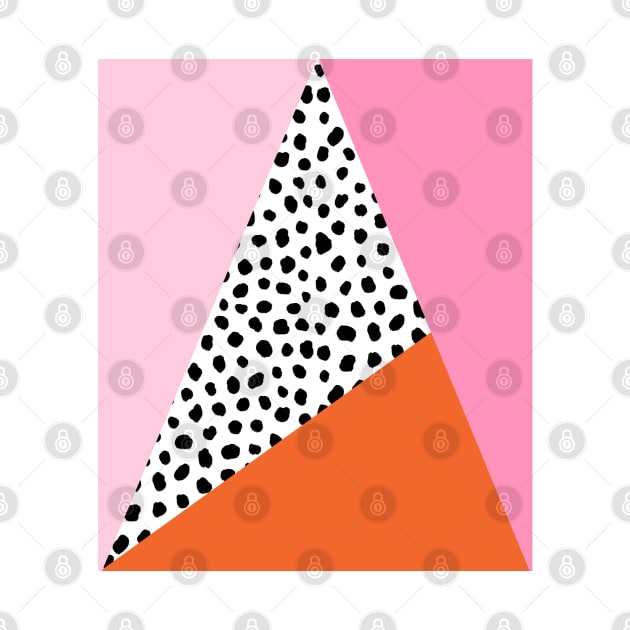 Pink and Orange Colour Block Geometric by OneThreeSix