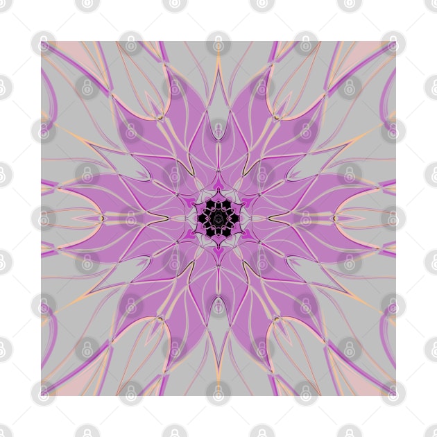 Cartoon Mandala Flower Pink and White by WormholeOrbital