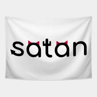 Satan red horns Tapestry