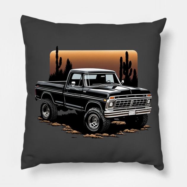 Ford Truck Vintage Highboy Desert Design Pillow by Kid Relic