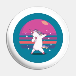 Retro Funny Unicorn Gift Colorful  and Sparkle Pin