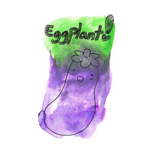 Cute Watercolor Eggplant! by saradaboru