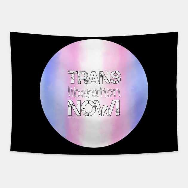 Trans Liberation Now Tapestry by Art by Veya