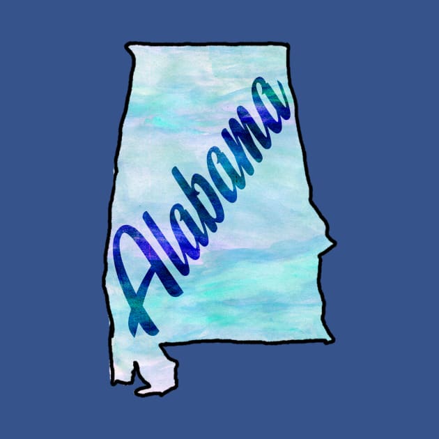 The State of Alabama - Blue Watercolor by loudestkitten