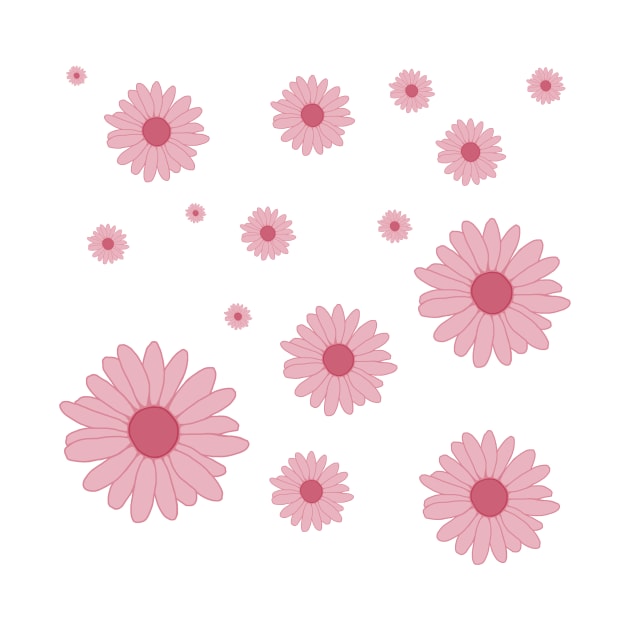 Happy Girly Pink Flower Pattern by Art by Deborah Camp