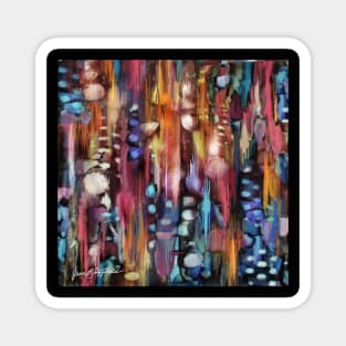 Colorful Digital Abstract with Lighted Bubbles (Jean B. Fitzgerald) Magnet