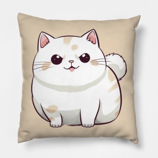 Chunky White Cat Pillow