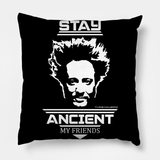 Stay Ancient My Friends - Ancient Aliens Pillow by ThreadWeird Apparel Company