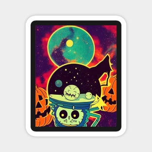 hallowen space human head robot Magnet