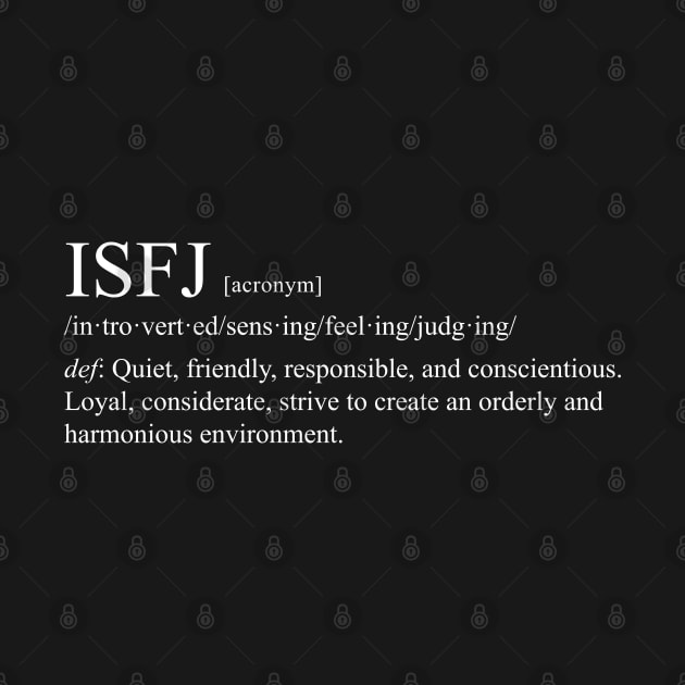 ISFJ Personality (Dictionary Style) Dark by personalitysecret